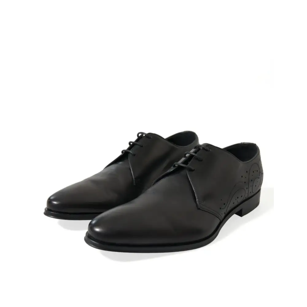 Dolce & Gabbana Schwarze Leder Schnürschuhe Formal Derby Dress Schuhe - EU43/US10