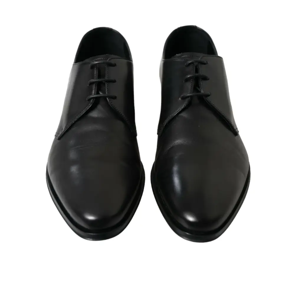 Dolce & Gabbana Schwarze Leder Schnürschuhe Formal Derby Dress Schuhe - EU43/US10