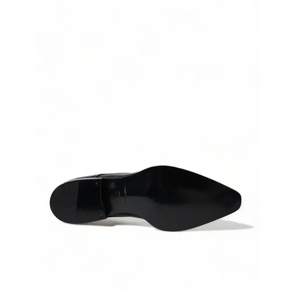 Dolce & Gabbana Schwarze Leder Schnürschuhe Formal Flats Schuhe - EU38/US7.5