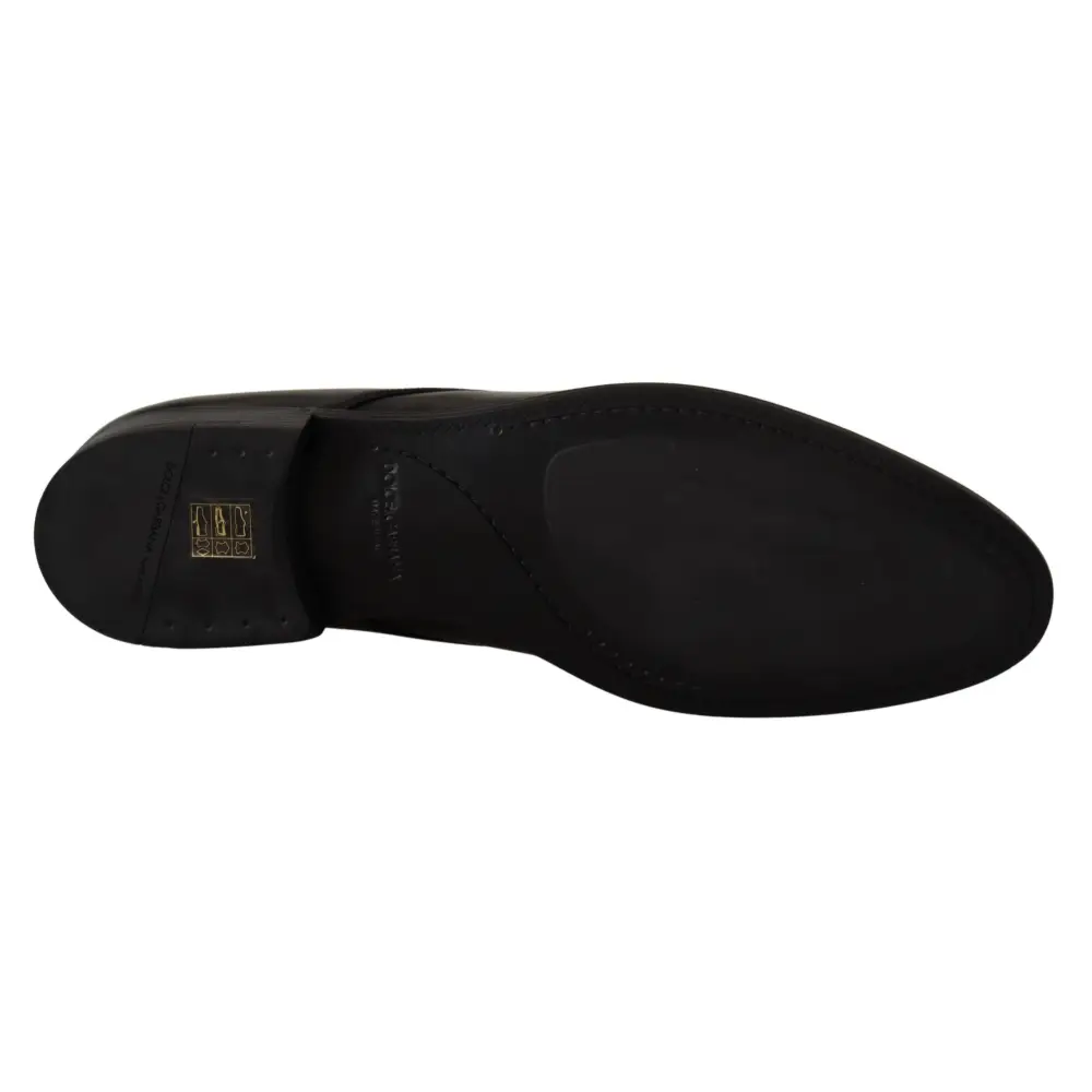 Dolce & Gabbana Schwarze Leder-Schnürschuhe für formelle Derbys - EU39.5/US6.5