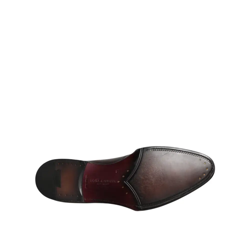 Dolce & Gabbana Schwarze Leder Schnürschuhe Männer Derby Formelle Schuhe - EU44/US11