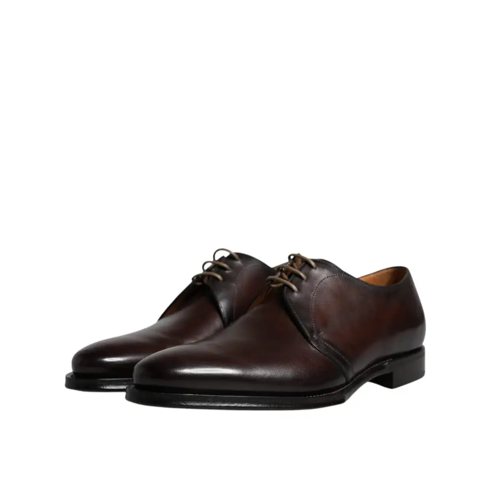 Dolce & Gabbana Schwarze Leder Schnürschuhe Männer Derby Formelle Schuhe - EU44/US11