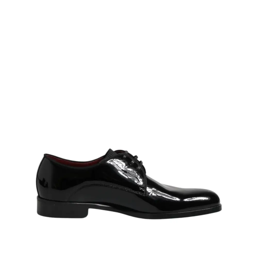 Dolce & Gabbana Schwarze Leder Schnürschuhe Männer Derby Formelle Schuhe - EU39.5/US6.5