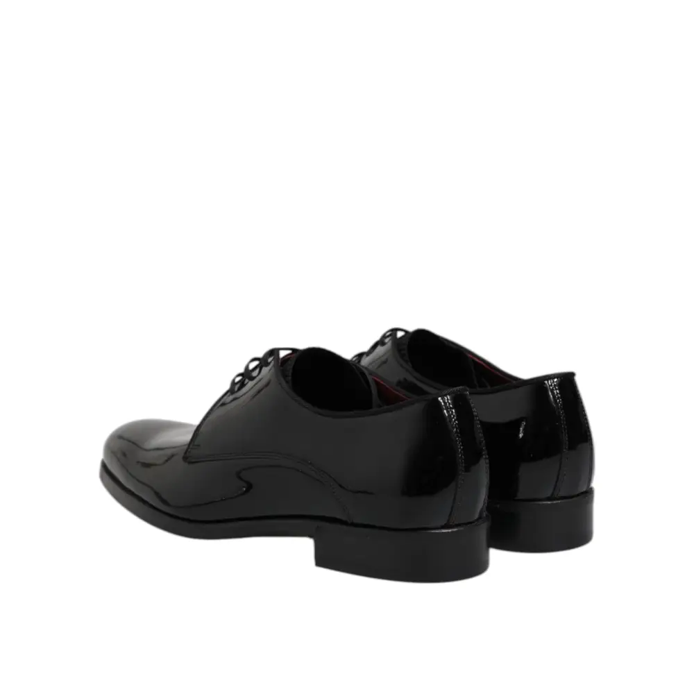 Dolce & Gabbana Schwarze Leder Schnürschuhe Männer Derby Formelle Schuhe - EU39.5/US6.5