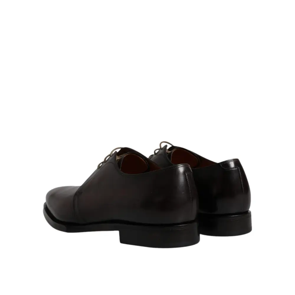 Dolce & Gabbana Schwarze Leder Schnürschuhe Männer Derby Formelle Schuhe - EU44/US11