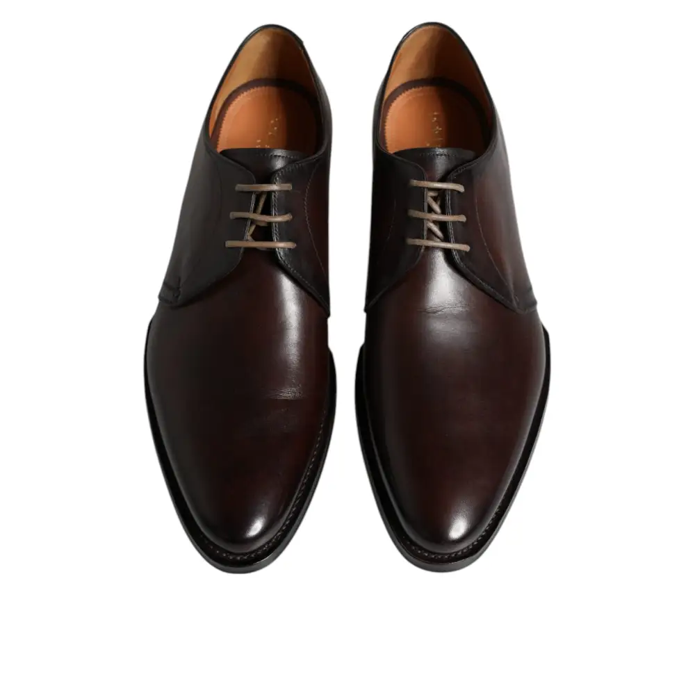 Dolce & Gabbana Schwarze Leder Schnürschuhe Männer Derby Formelle Schuhe - EU44/US11