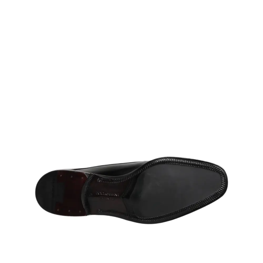 Dolce & Gabbana Schwarze Leder Schnürschuhe Männer Derby Formelle Schuhe - EU39.5/US6.5