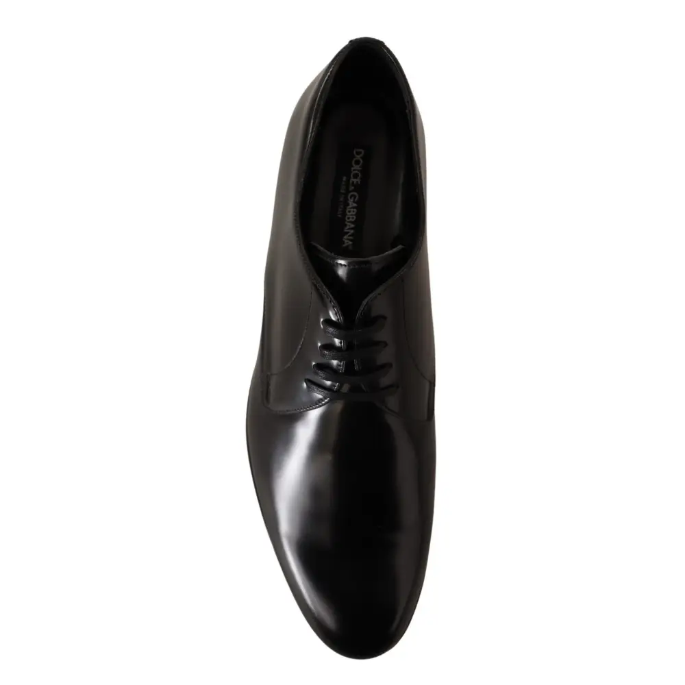 Dolce & Gabbana Schwarze Leder Schnürschuhe Männer Kleid Derby Schuhe - EU39/US6