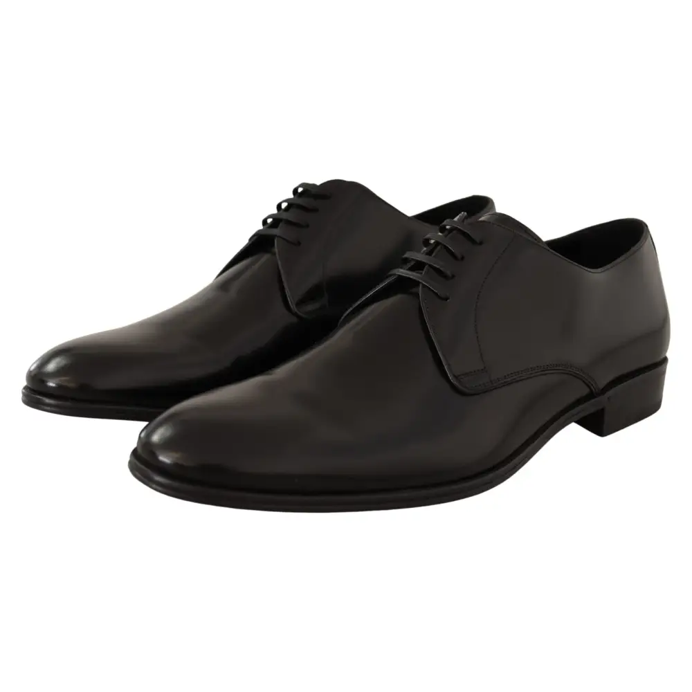 Dolce & Gabbana Schwarze Leder Schnürschuhe Männer Kleid Derby Schuhe - EU39/US6