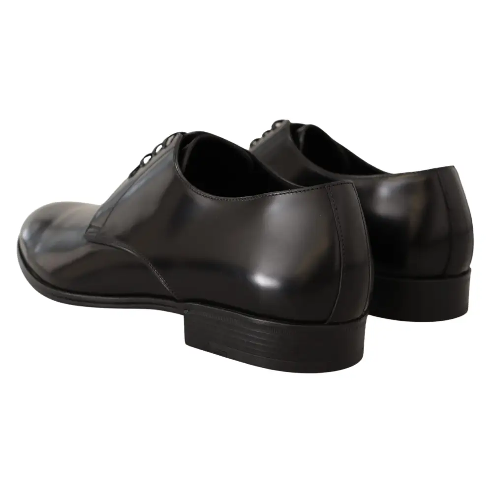 Dolce & Gabbana Schwarze Leder Schnürschuhe Männer Kleid Derby Schuhe - EU39/US6