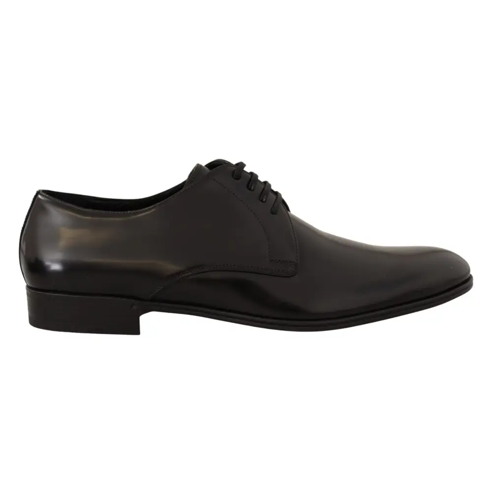Dolce & Gabbana Schwarze Leder Schnürschuhe Männer Kleid Derby Schuhe - EU39/US6