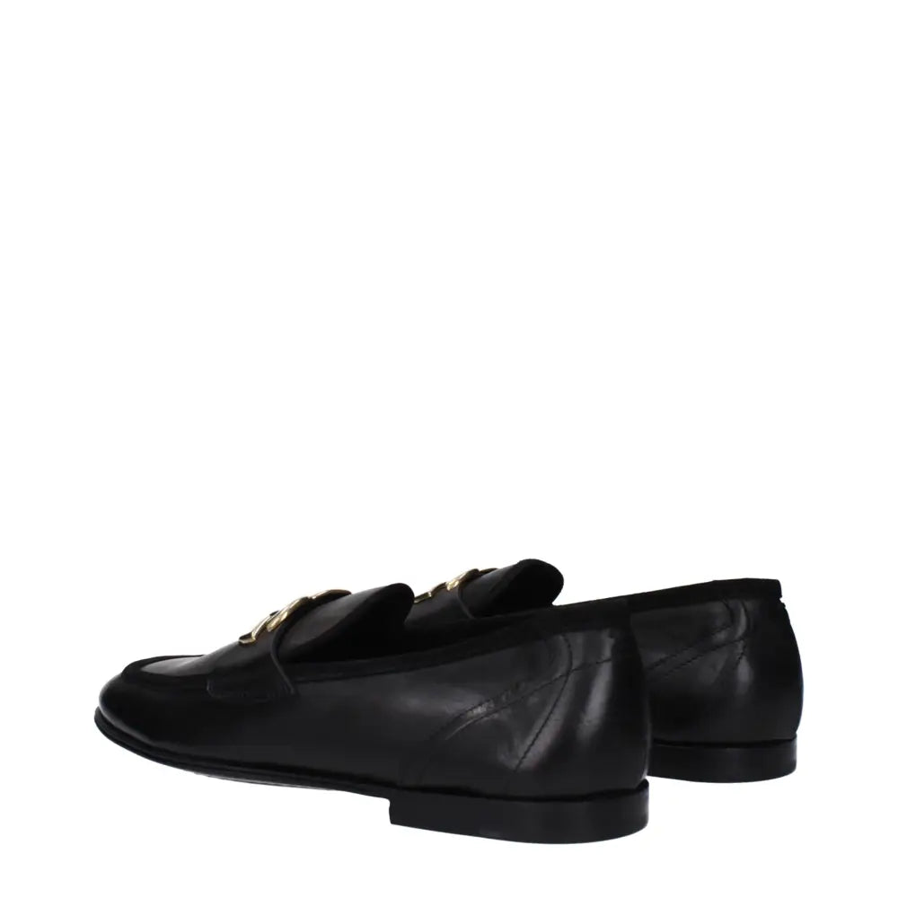 Dolce & Gabbana Schwarze Leder Slipper - EU40/US7