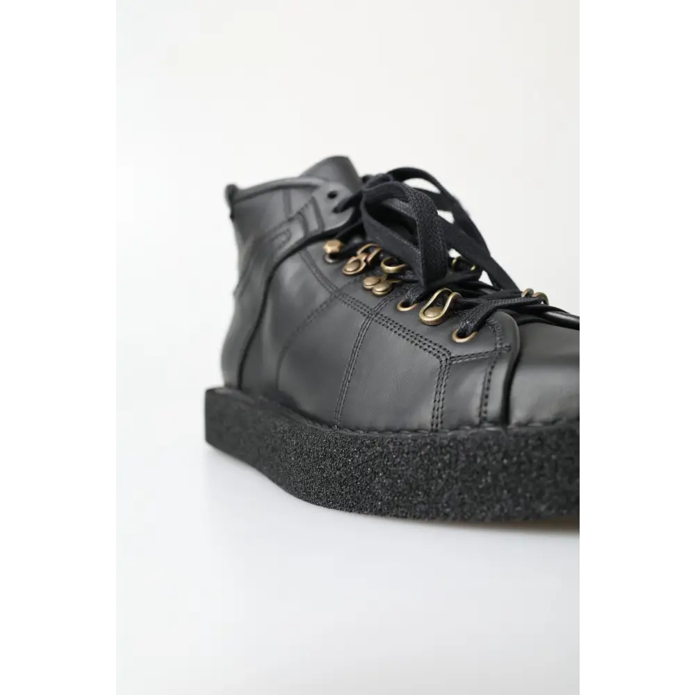 Dolce & Gabbana Schwarze Leder-Slipper mit Stretch-Stiefeln - EU40/US7