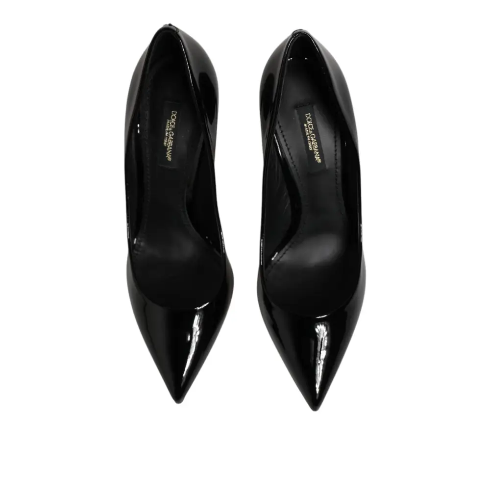 Dolce & Gabbana Schwarze Leder-Stilettos mit Pfennigabsatz - EU36/US5.5
