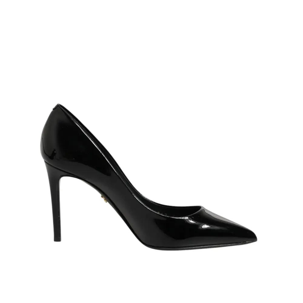 Dolce & Gabbana Schwarze Leder-Stilettos mit Pfennigabsatz - EU36/US5.5
