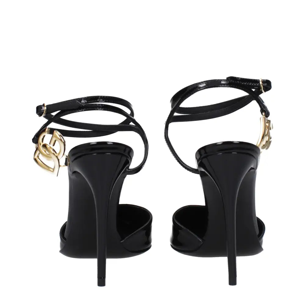 Dolce & Gabbana Schwarze Leder-Stilettosandalen - EU35.5/US5.5