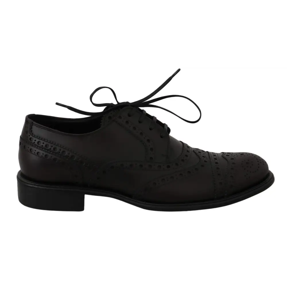 Dolce & Gabbana Schwarze Leder Wingtip Oxford Dress Schuhe - EU39/US6
