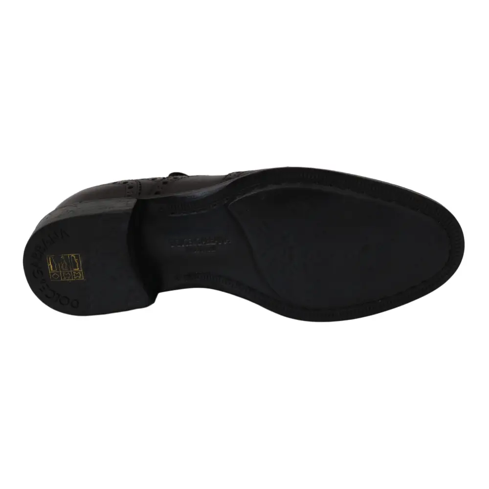 Dolce & Gabbana Schwarze Leder Wingtip Oxford Dress Schuhe - EU39/US6