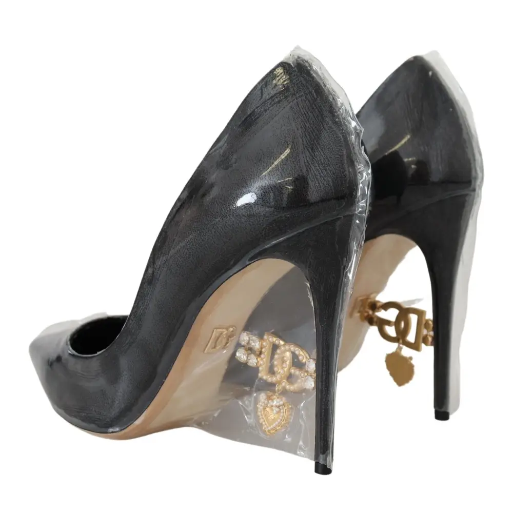 Dolce & Gabbana Schwarze Lederabsätze Pumps Kunststoffummantelte Schuhe - EU36/US5.5