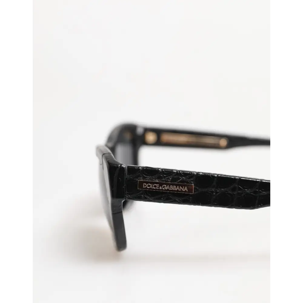 Dolce & Gabbana Schwarze Lederfassung DG4177 Getönte Gläser Sonnenbrille
