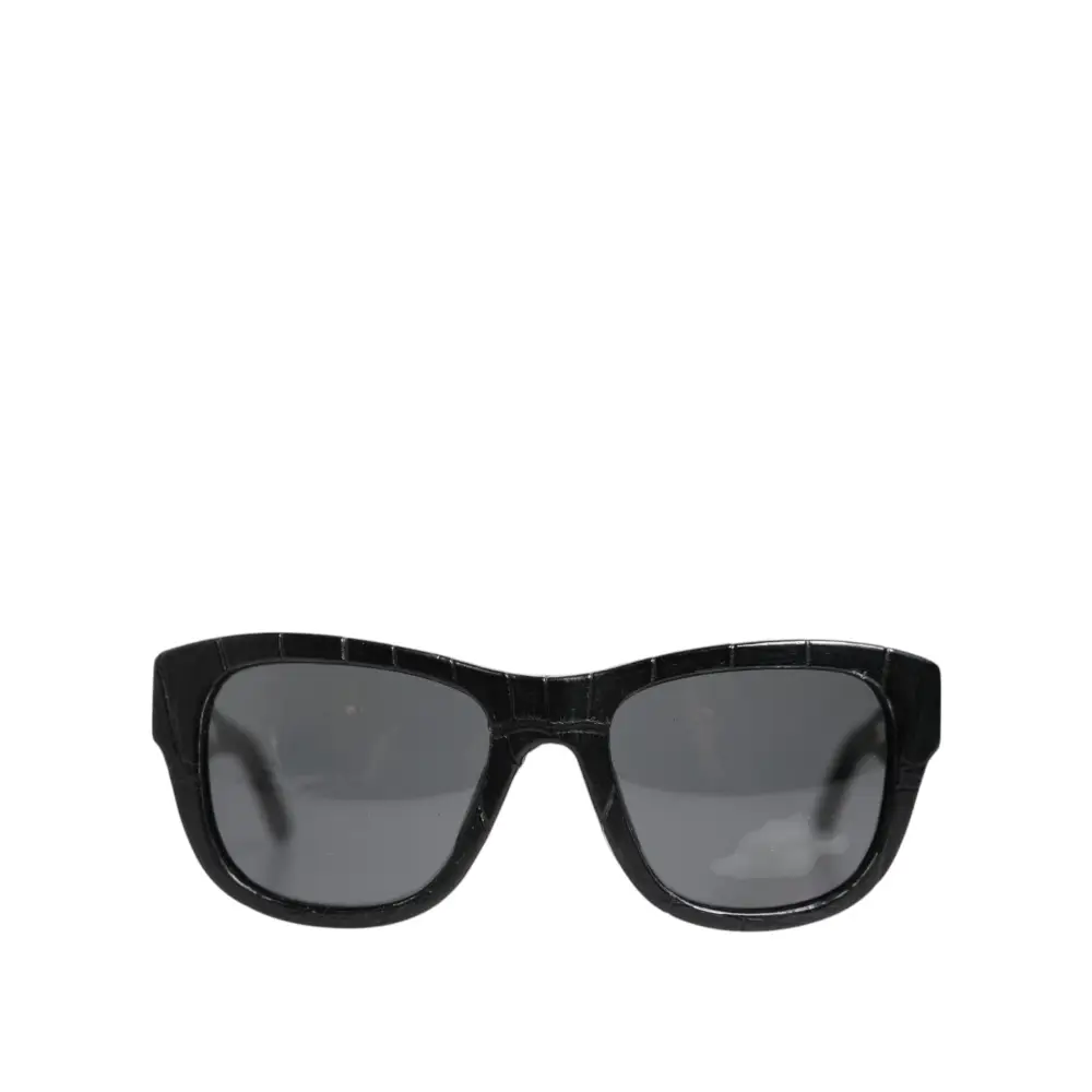 Dolce & Gabbana Schwarze Lederfassung DG4177 Getönte Gläser Sonnenbrille