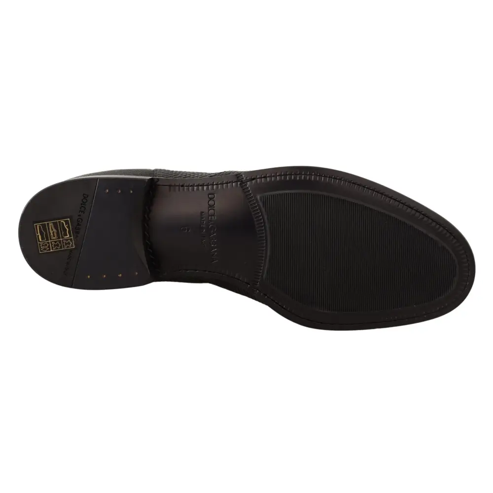 Dolce & Gabbana Schwarze Lederstiefeletten aus Eidechsenhaut - EU40/US7