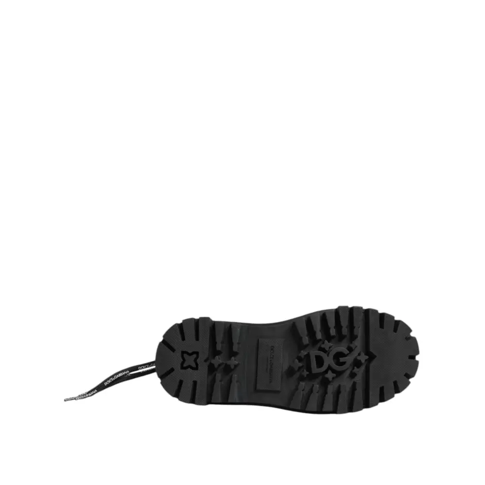 Dolce & Gabbana Schwarze Low Top Lace Up Trekking Sneakers Schuhe