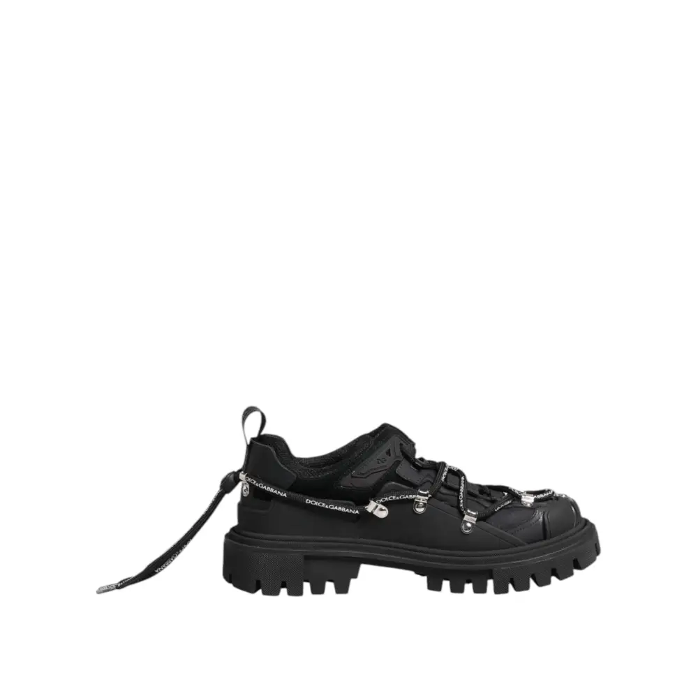 Dolce & Gabbana Schwarze Low Top Lace Up Trekking Sneakers Schuhe