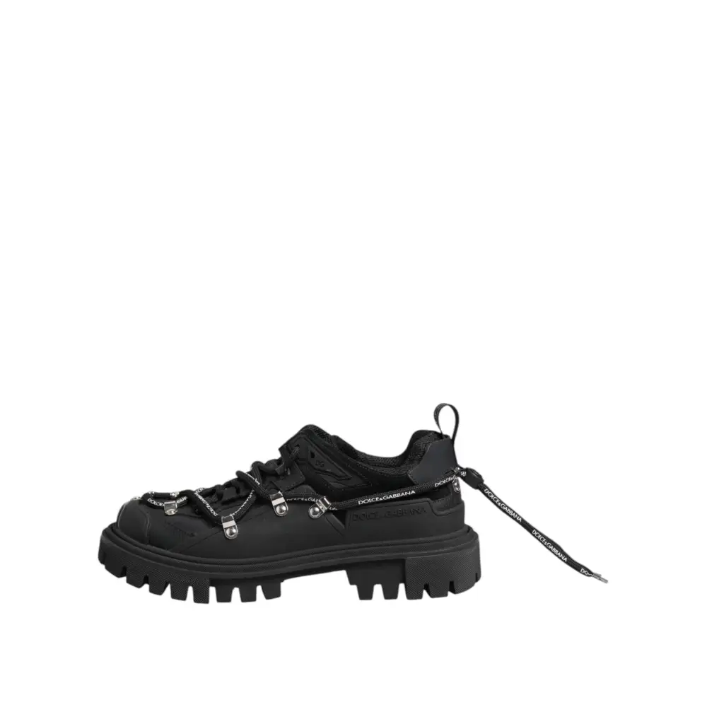Dolce & Gabbana Schwarze Low Top Lace Up Trekking Sneakers Schuhe