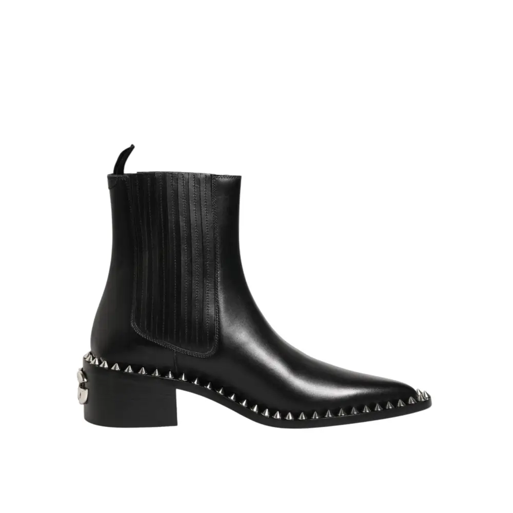Dolce & Gabbana Schwarze mit Nieten besetzte Chelsea-Stiefeletten