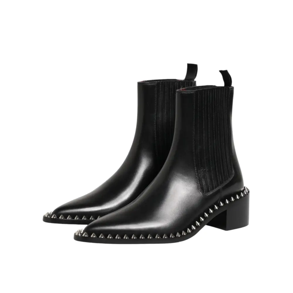 Dolce & Gabbana Schwarze mit Nieten besetzte Chelsea-Stiefeletten