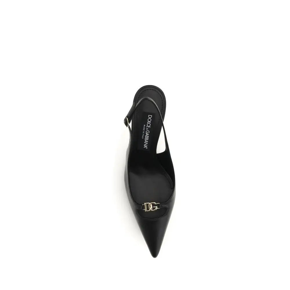 Dolce & Gabbana Schwarze Pumps aus Kalbsleder Bos Taurus mit hohem Absatz
