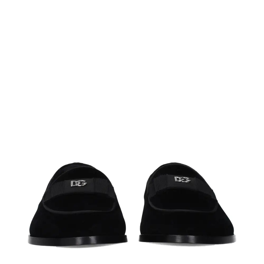 Dolce & Gabbana Schwarze Samt-Loafer zum Hineinschlüpfen - EU40/US7