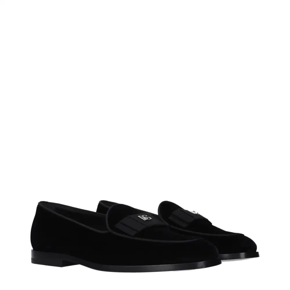 Dolce & Gabbana Schwarze Samt-Loafer zum Hineinschlüpfen - EU40/US7