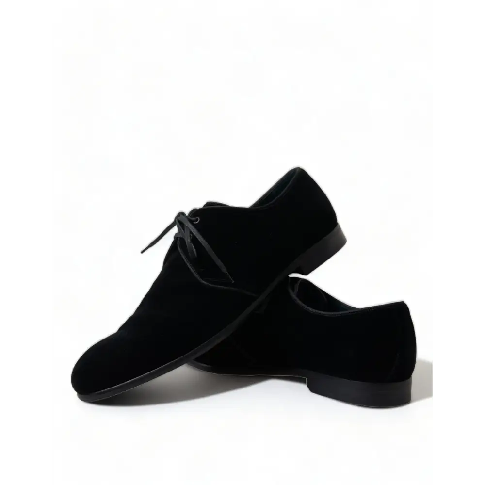 Dolce & Gabbana Schwarze Samtschnürer für formelle Derby-Schuhe - EU44/US11