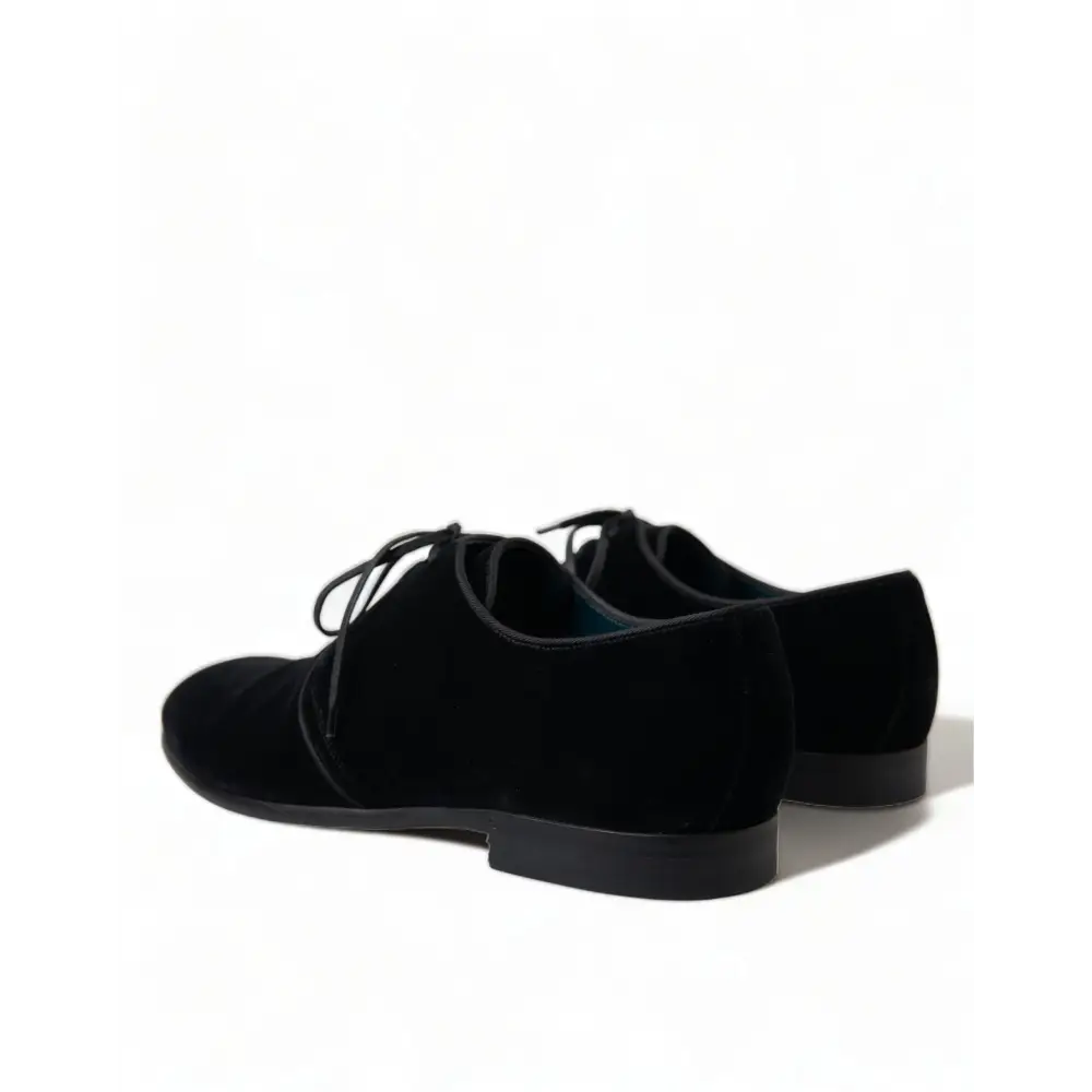 Dolce & Gabbana Schwarze Samtschnürer für formelle Derby-Schuhe - EU44/US11