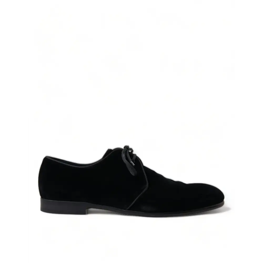 Dolce & Gabbana Schwarze Samtschnürer für formelle Derby-Schuhe - EU44/US11