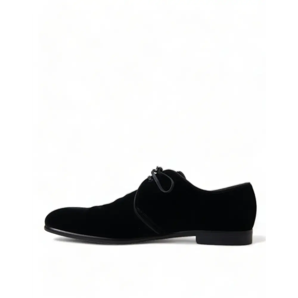 Dolce & Gabbana Schwarze Samtschnürer für formelle Derby-Schuhe - EU44/US11