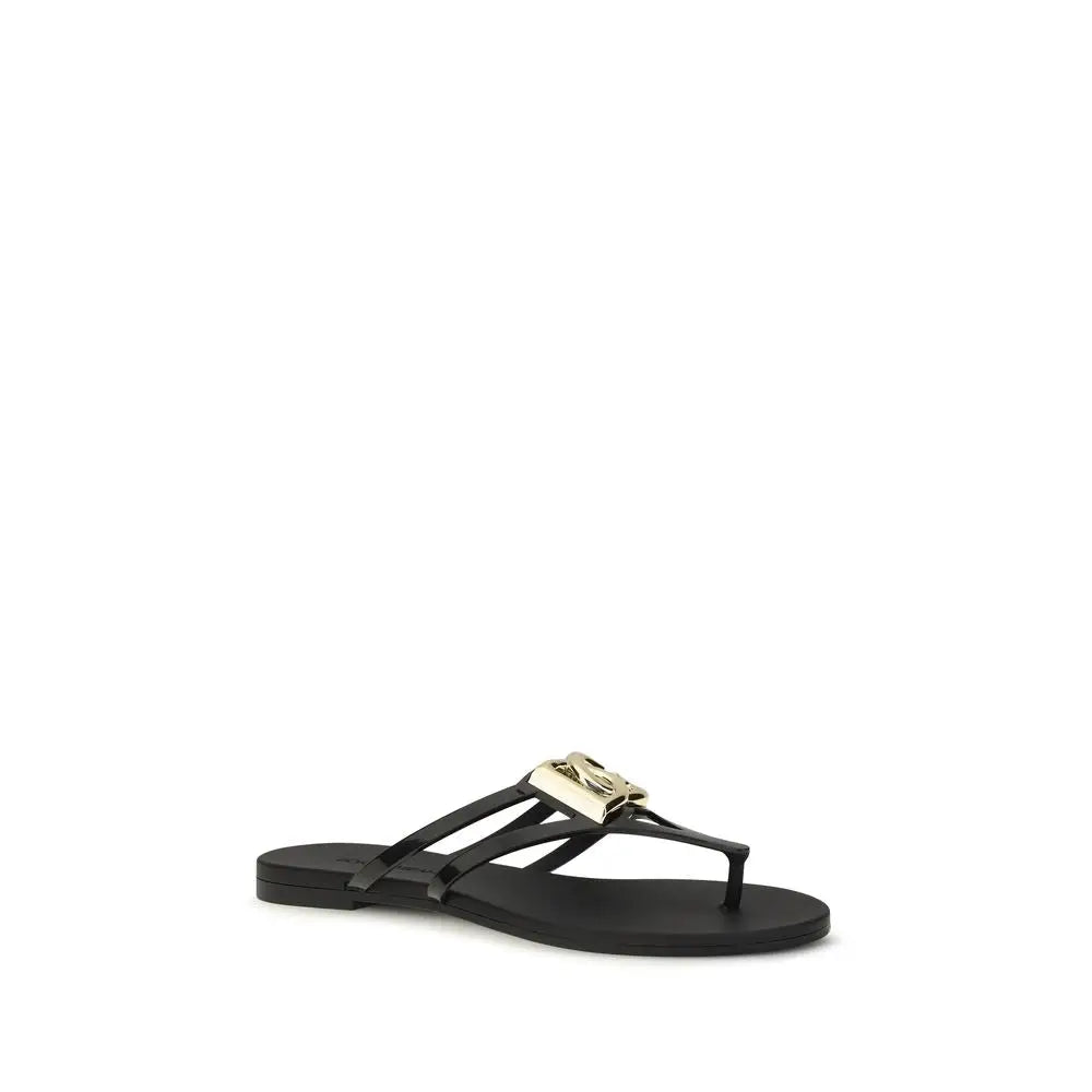 Dolce & Gabbana Schwarze Sandalen mit Gummi-Riemen - EU36/US6