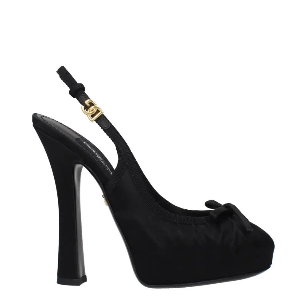 Dolce & Gabbana Schwarze Satin-Pumps