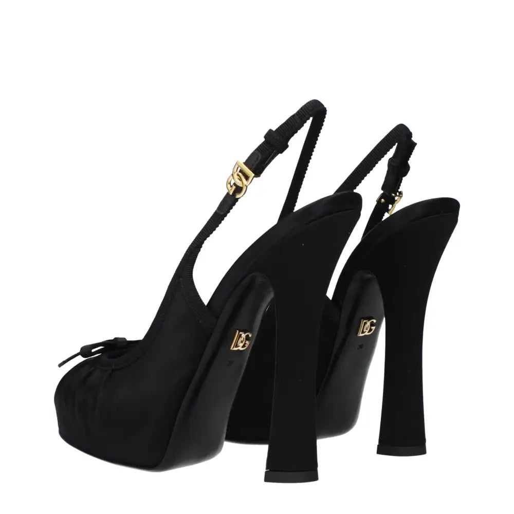 Dolce & Gabbana Schwarze Satin-Pumps