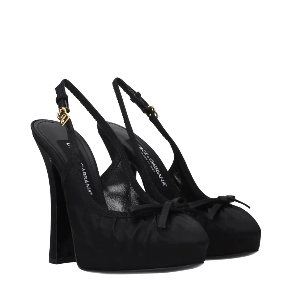 Dolce & Gabbana Schwarze Satin-Pumps