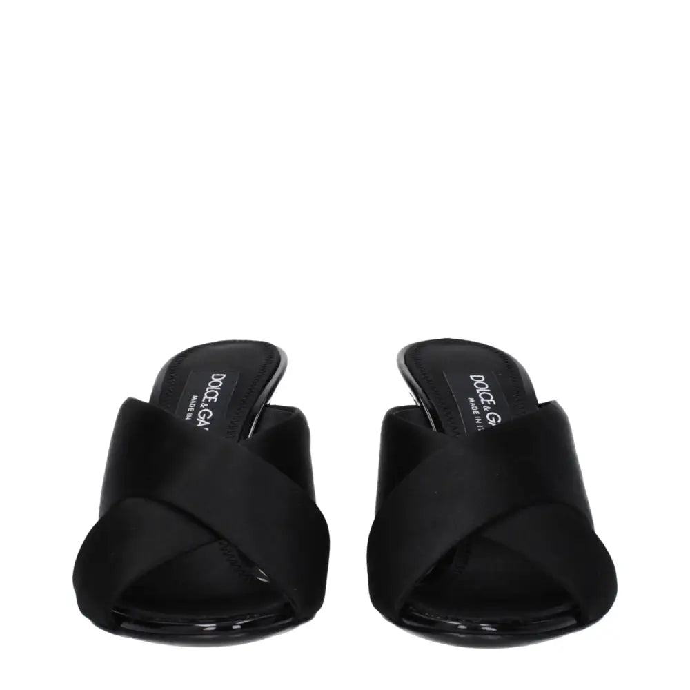 Dolce & Gabbana Schwarze Satin-Stilettosandalen