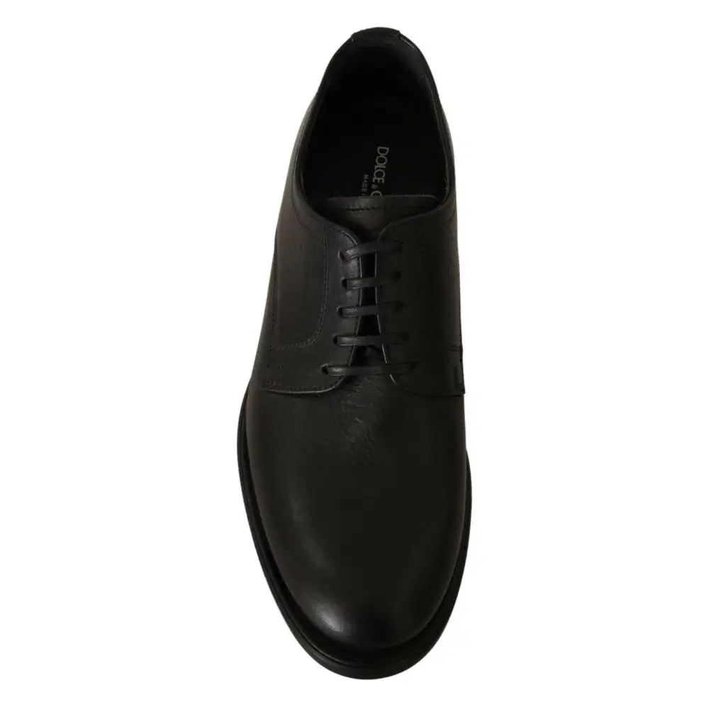Dolce & Gabbana Schwarze Schnürschuhe aus Leder für Männer Formelle Derby-Schuhe - EU40/US7