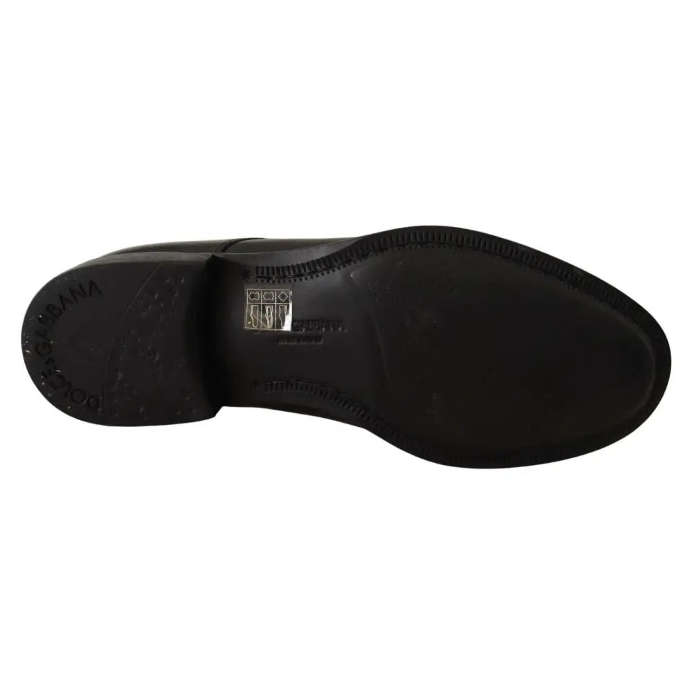 Dolce & Gabbana Schwarze Schnürschuhe aus Leder für Männer Formelle Derby-Schuhe - EU40/US7