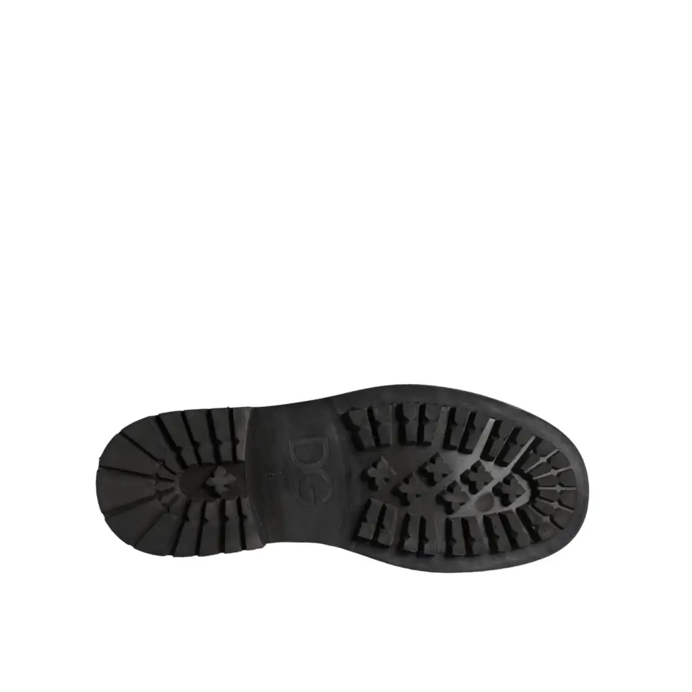 Dolce & Gabbana Schwarze Schnürstiefel Mid Calf Stiefel Männer Schuhe - EU40/US7