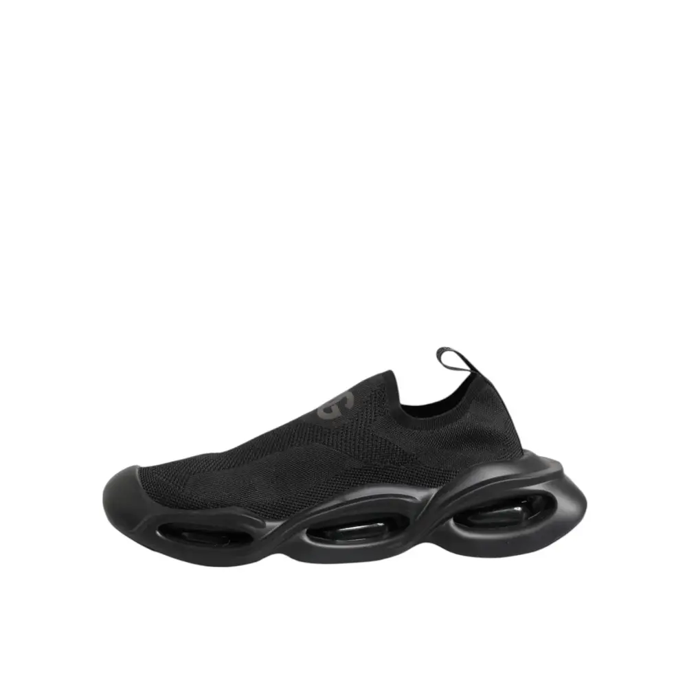 Dolce & Gabbana Schwarze Slip-On Wave Low-Top Sneaker Schuhe