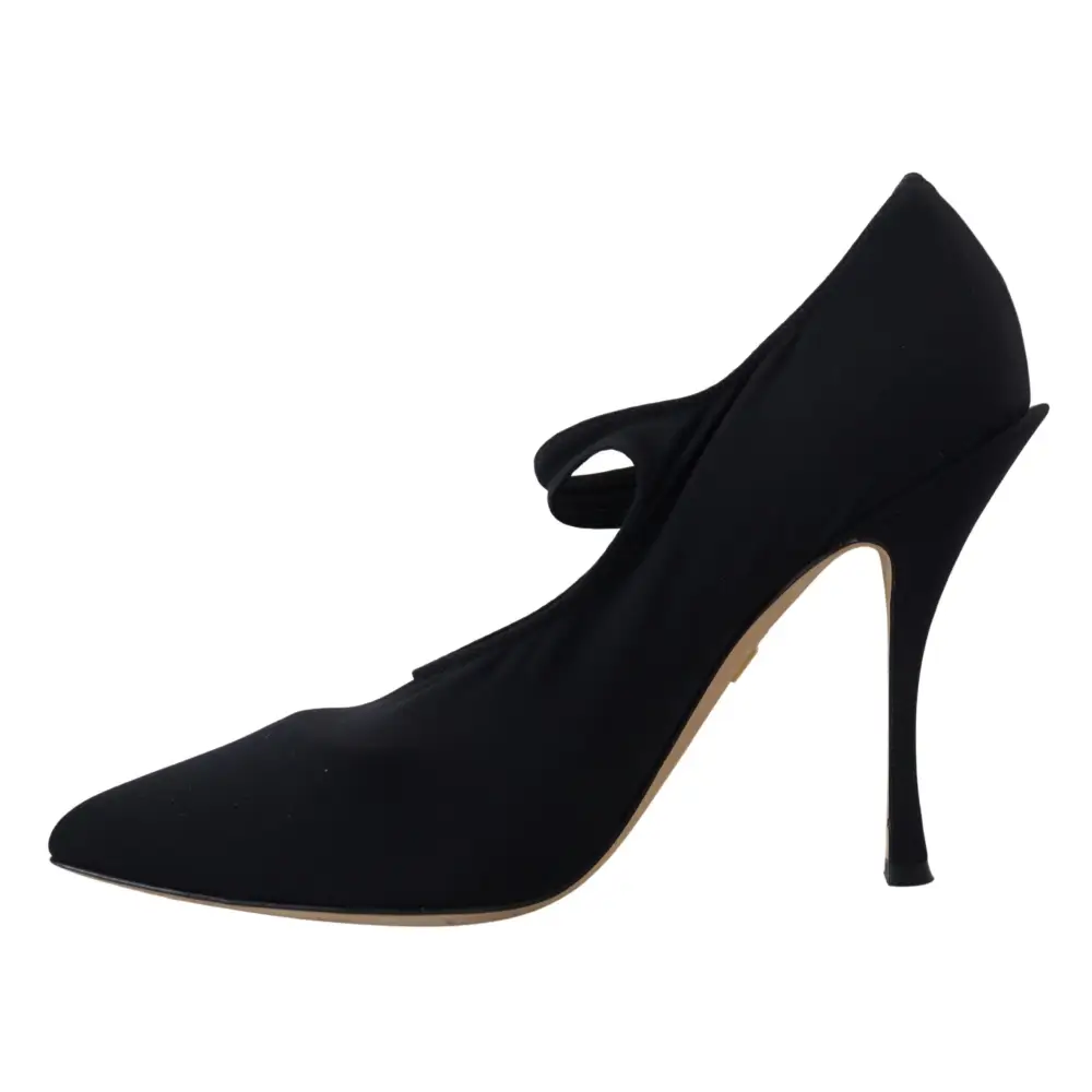 Dolce & Gabbana Schwarze Socken Stretch Crystal Pumps Schuhe