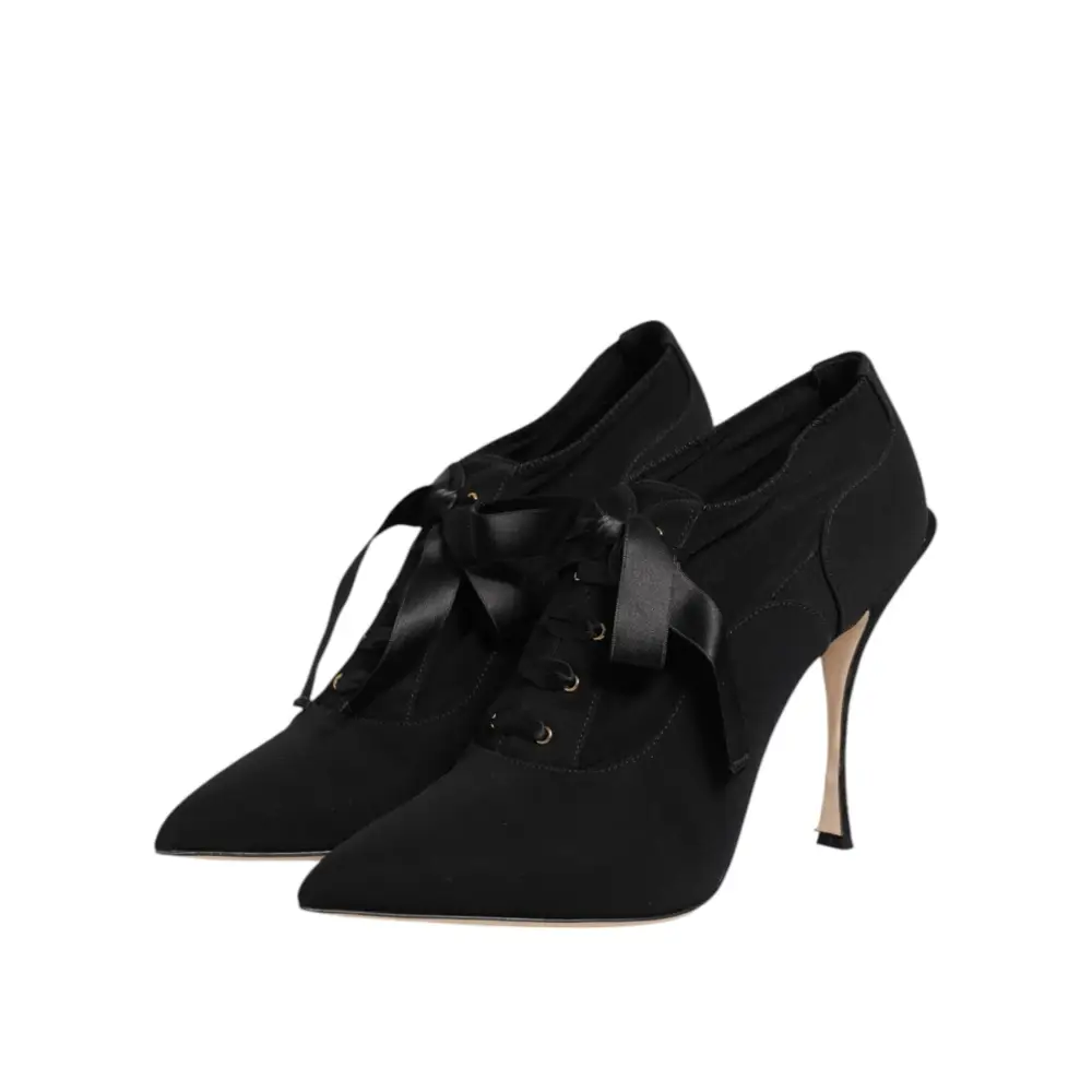 Dolce & Gabbana Schwarze Spitze Stiletto Heels Pumps Schuhe