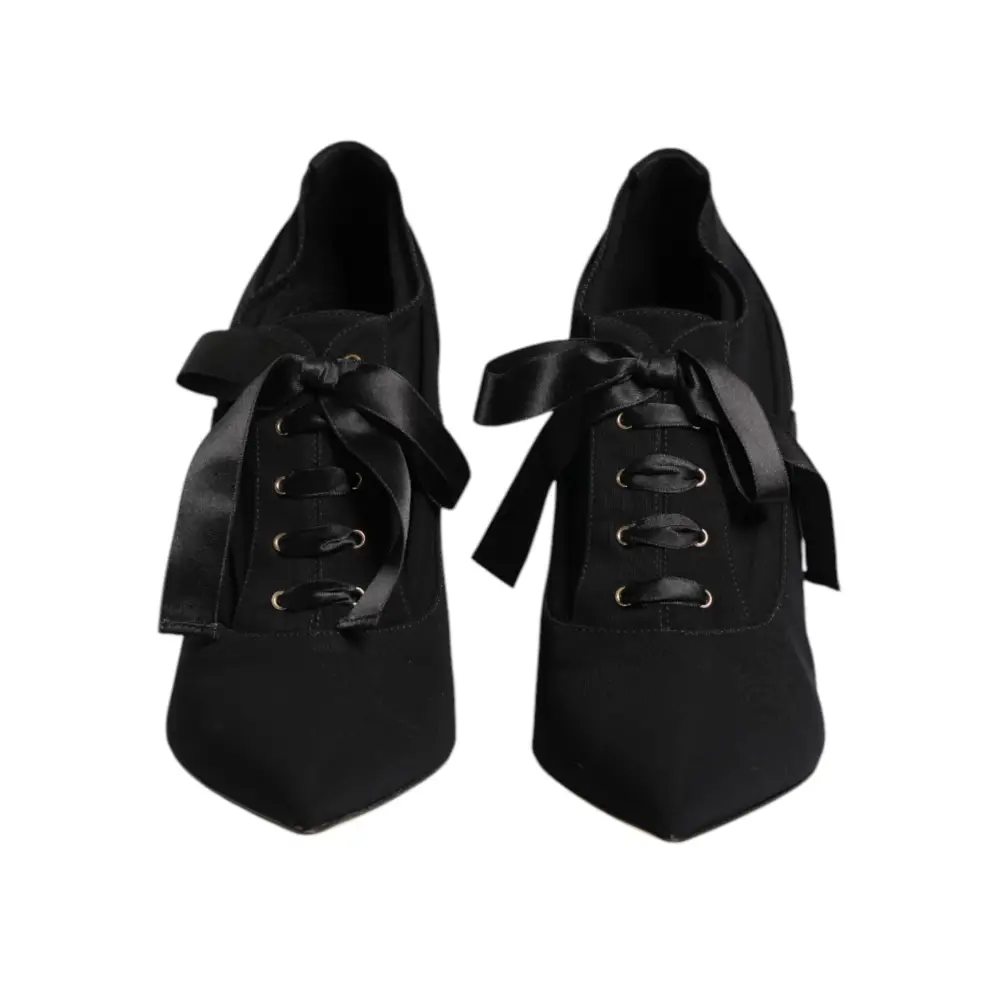 Dolce & Gabbana Schwarze Spitze Stiletto Heels Pumps Schuhe